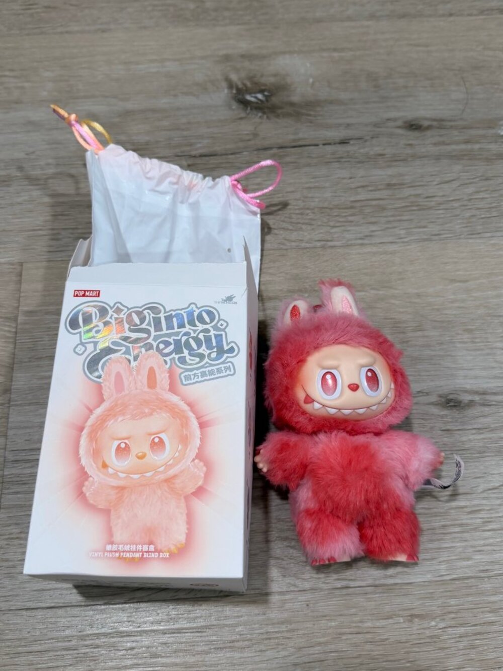POP MART Labubu Big into Energy Vinyl Plush Pendant Red